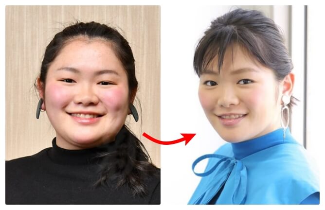 富田望生の太っている画像と痩せた現在の画像を比較した画像