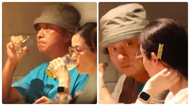 椎名桔平と原田知世のペア腕時計でデートしている画像